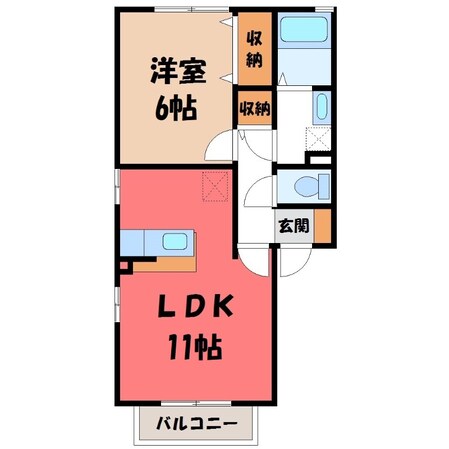 真岡駅 徒歩8分 2階の物件間取画像